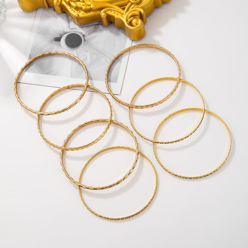 RINTOLER Store 16Pcs Gold Bangle Bracelets for Women - Multi Layer Stackable Textured Bracelets Boho Jewelrys Set. - Image 5